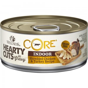 Wellness Cat Core Hearty Cuts - Indoor Shredded Chicken & Turkey Recipe 5.5oz